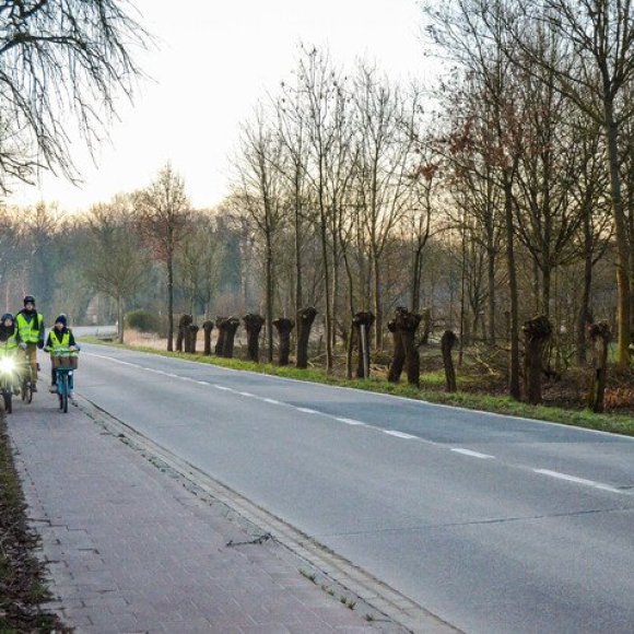 buiten bebouwde kom, afgescheiden fietspad naast de rijbaan