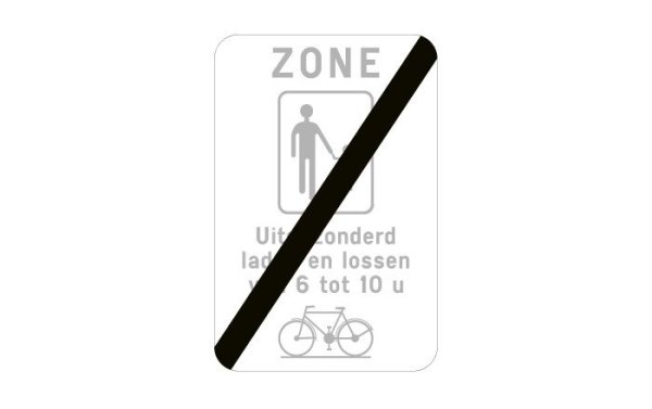 verkeersbord einde voetgangerszone
