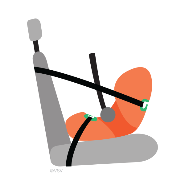 babyzitje met autogordel vastmaken