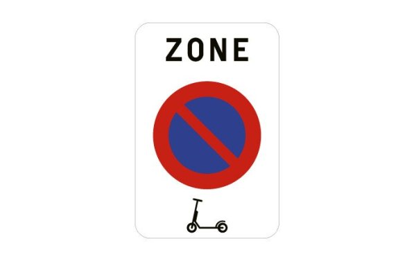 Verkeersbord verboden e-steps te parkeren